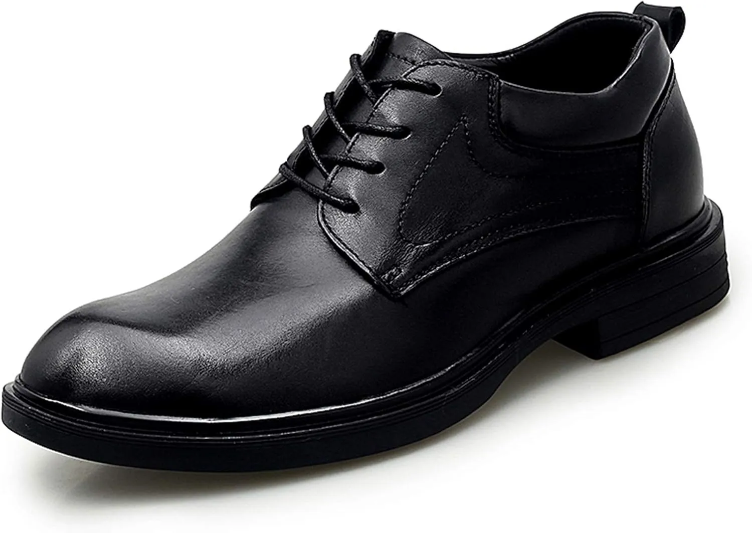 Single Season Formal Shoes for Men Lace Up Crocodile Embossed Round Toe Derby Shoes Leather Anti-Slip Slip Resistant Rubber Sole Non Slip Low Top Wedding Very Popular Among Young People