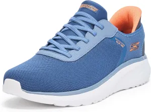 Skechers Bobs Men's Hands Free Slip-ins Squad Chaos-Solid Tour Sneaker, Navy Multi, 11.5 Wide