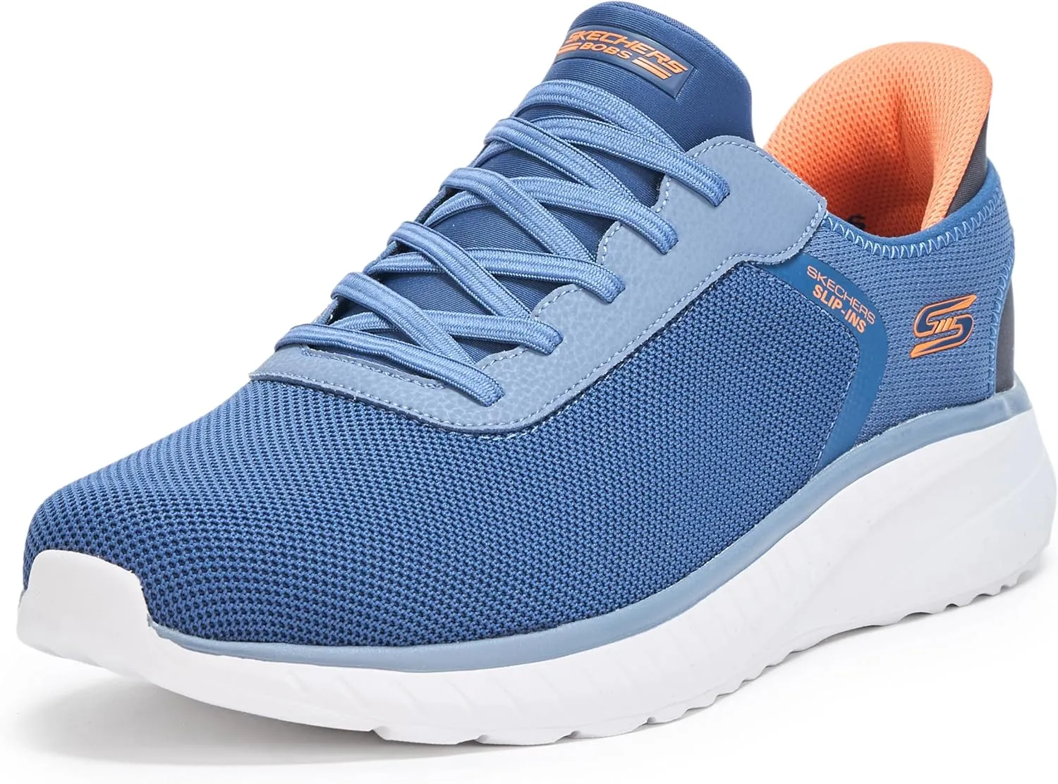 Skechers Bobs Men's Hands Free Slip-ins Squad Chaos-Solid Tour Sneaker, Navy Multi, 11.5 Wide