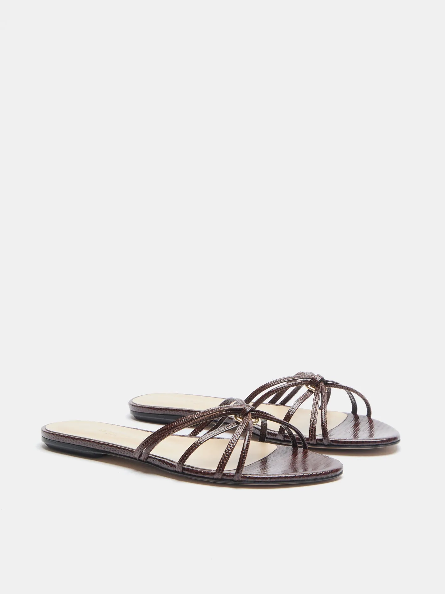Sofia Strappy Sandal / Bruciato Leather Snake Effect