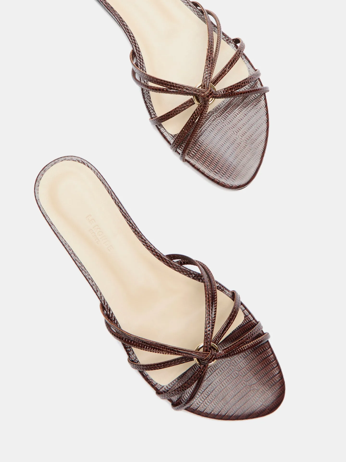 Sofia Strappy Sandal / Bruciato Leather Snake Effect