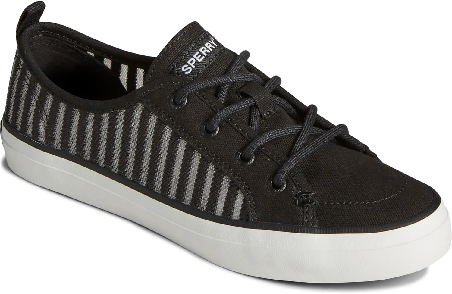 Sperry Mens Shoes Women's Crest Vibe Seasonal Sneaker, Black, 5