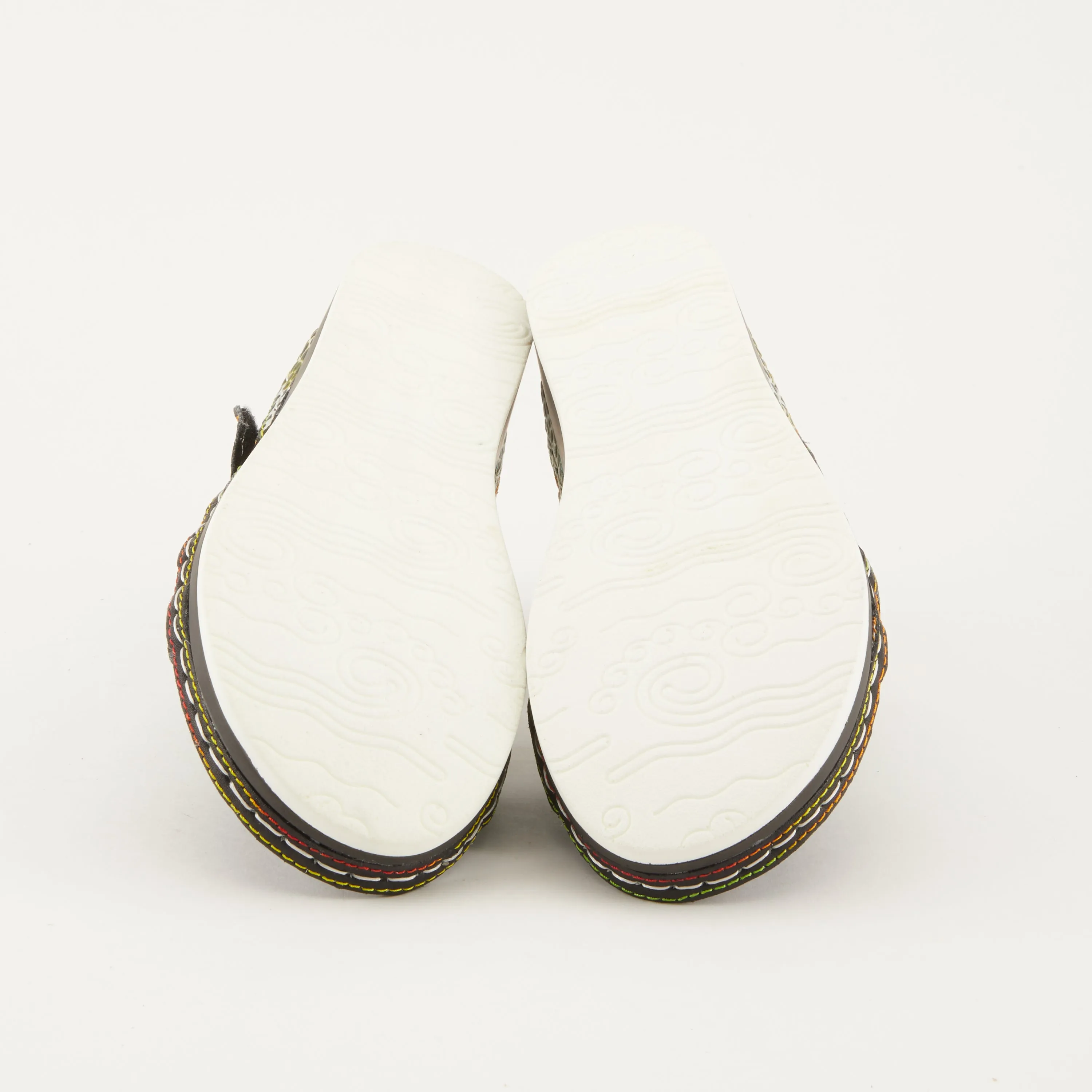 Spring Step Shoes  L'Artiste Caiman Slide Sandal Women’s Hand Painted Leather