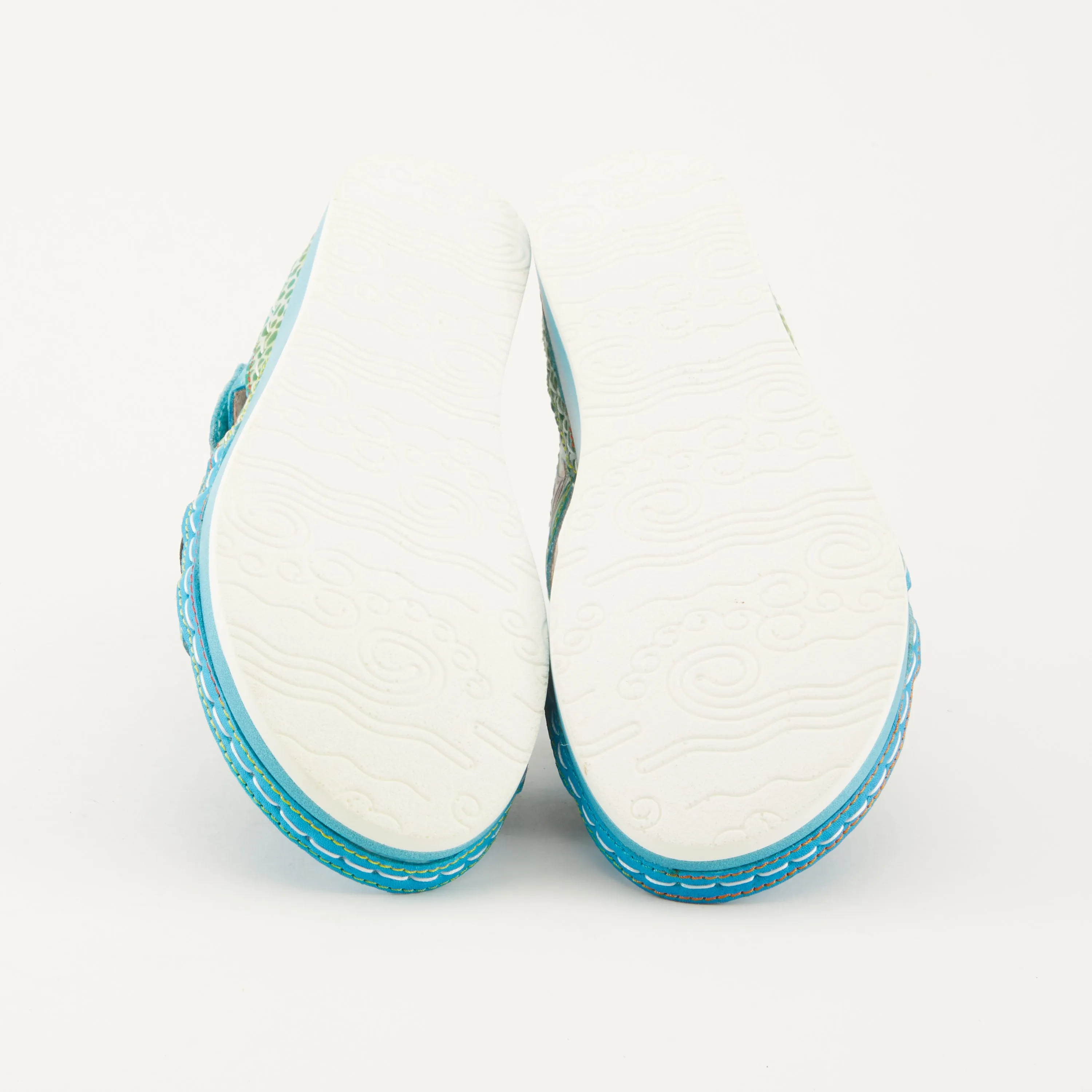Spring Step Shoes  L'Artiste Caiman Slide Sandal Women’s Hand Painted Leather