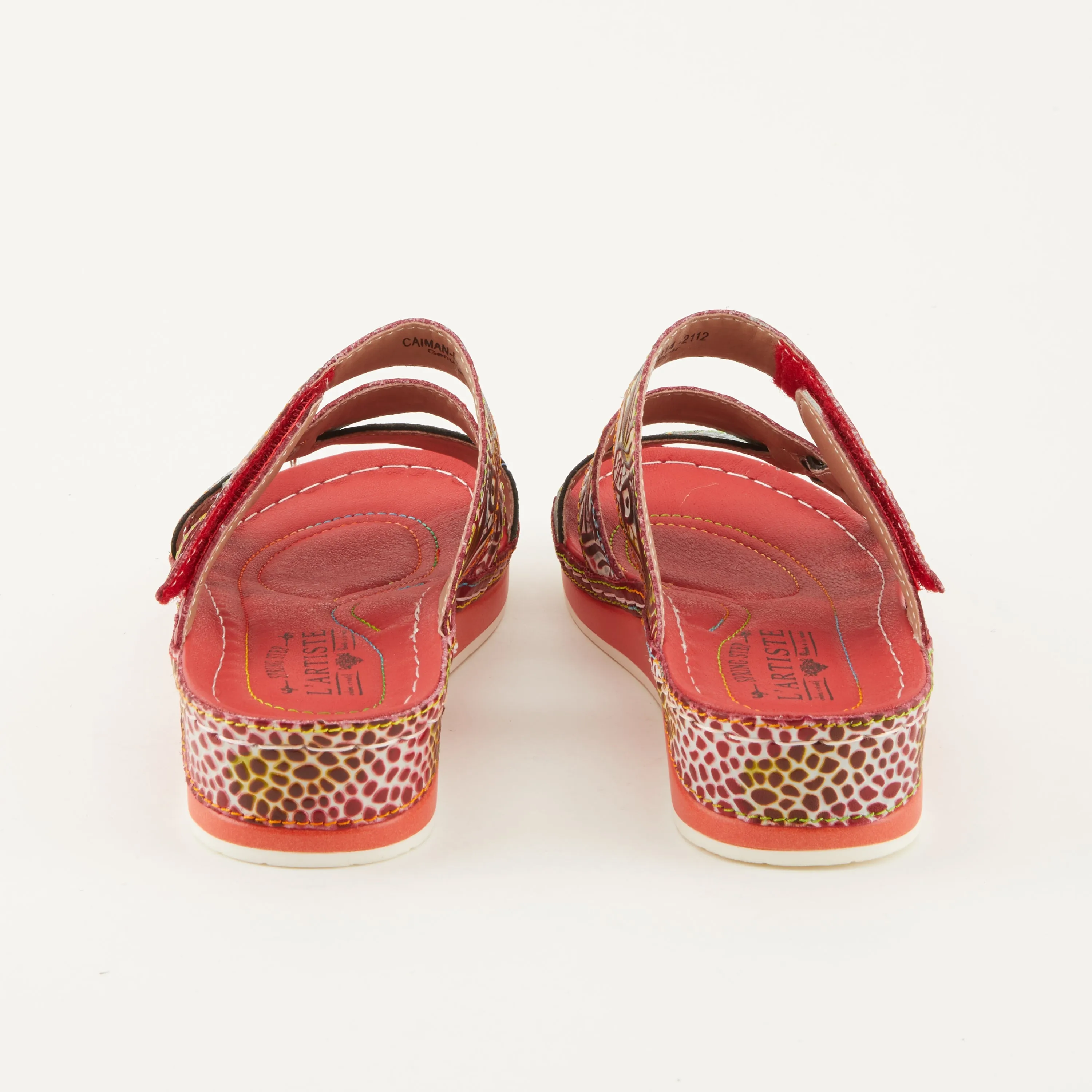 Spring Step Shoes  L'Artiste Caiman Slide Sandal Women’s Hand Painted Leather