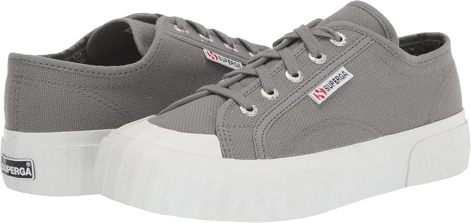 Superga 2630 Cotu Grey Sage Lace Up Rounded Toe Tennis Shoe Signature Sneaker