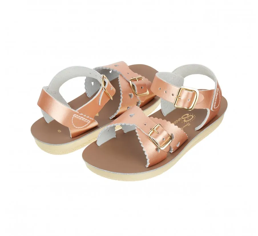 Sweetheart Child Rose Gold Sandals by Salt-Water Sandals