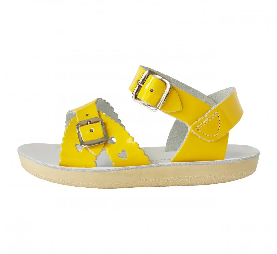 Sweetheart Child Shiny Yellow Sandals by Salt-Water Sandals