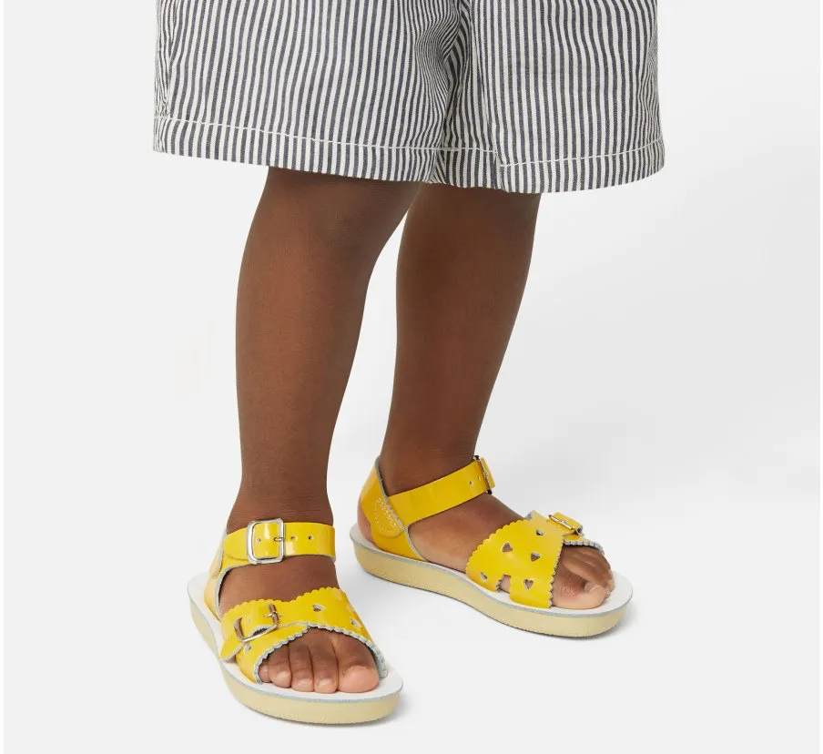 Sweetheart Child Shiny Yellow Sandals by Salt-Water Sandals