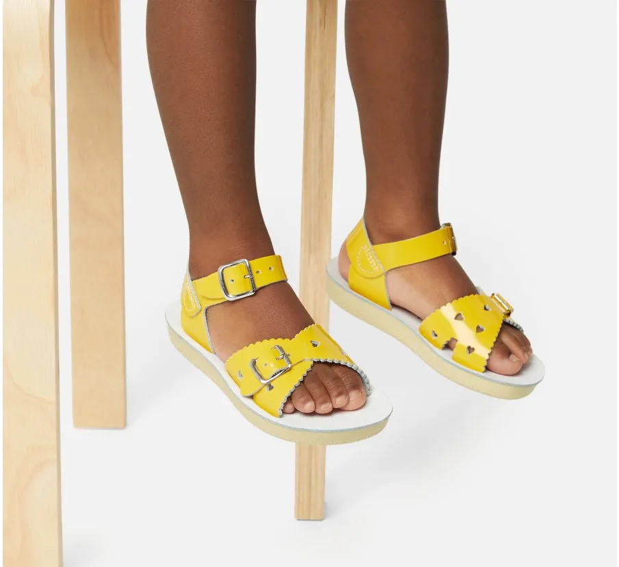 Sweetheart Child Shiny Yellow Sandals by Salt-Water Sandals