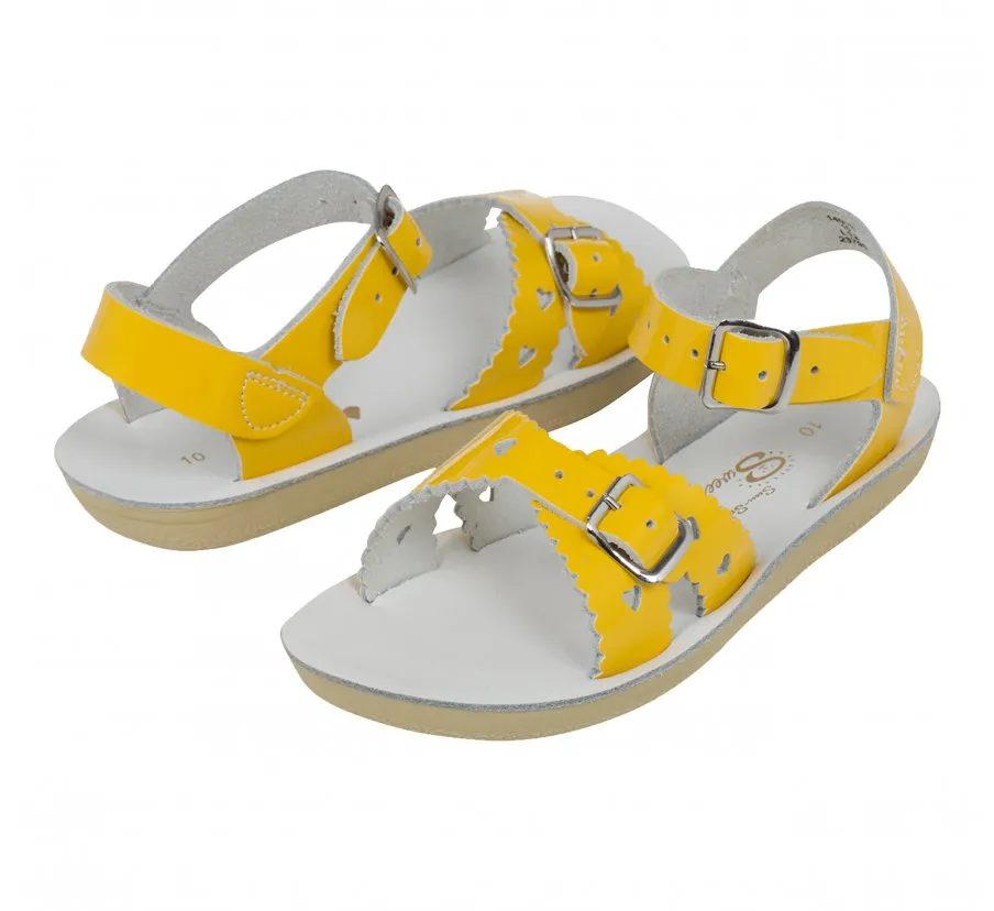 Sweetheart Child Shiny Yellow Sandals by Salt-Water Sandals