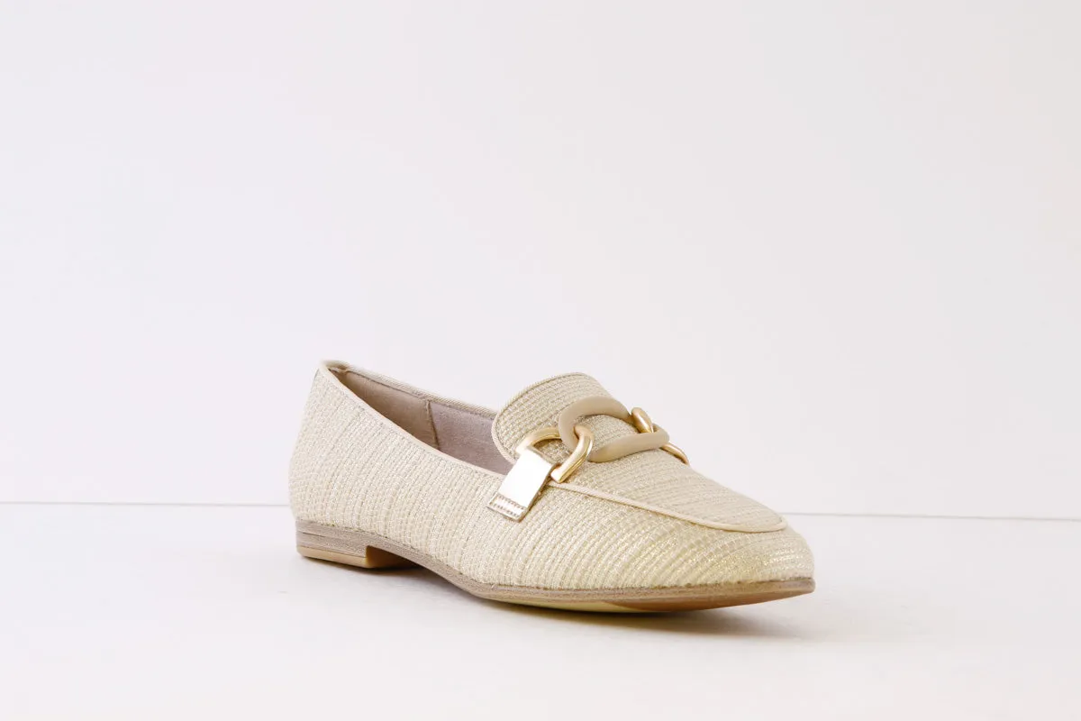 TAMARIS - 24209-454 FLAT SLIP-ON SHOE - GOLD MULTI
