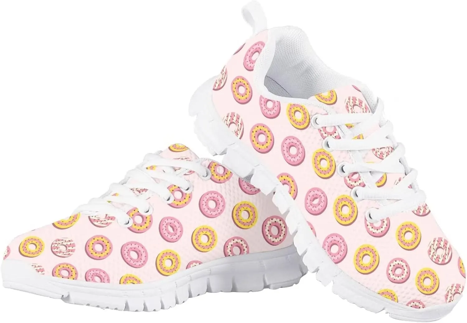 Tennis Shoes for Kids Girls Lightweight Running Sneakers Breathable Mesh Comfy Cute Print Walking Shoes