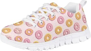 Tennis Shoes for Kids Girls Lightweight Running Sneakers Breathable Mesh Comfy Cute Print Walking Shoes