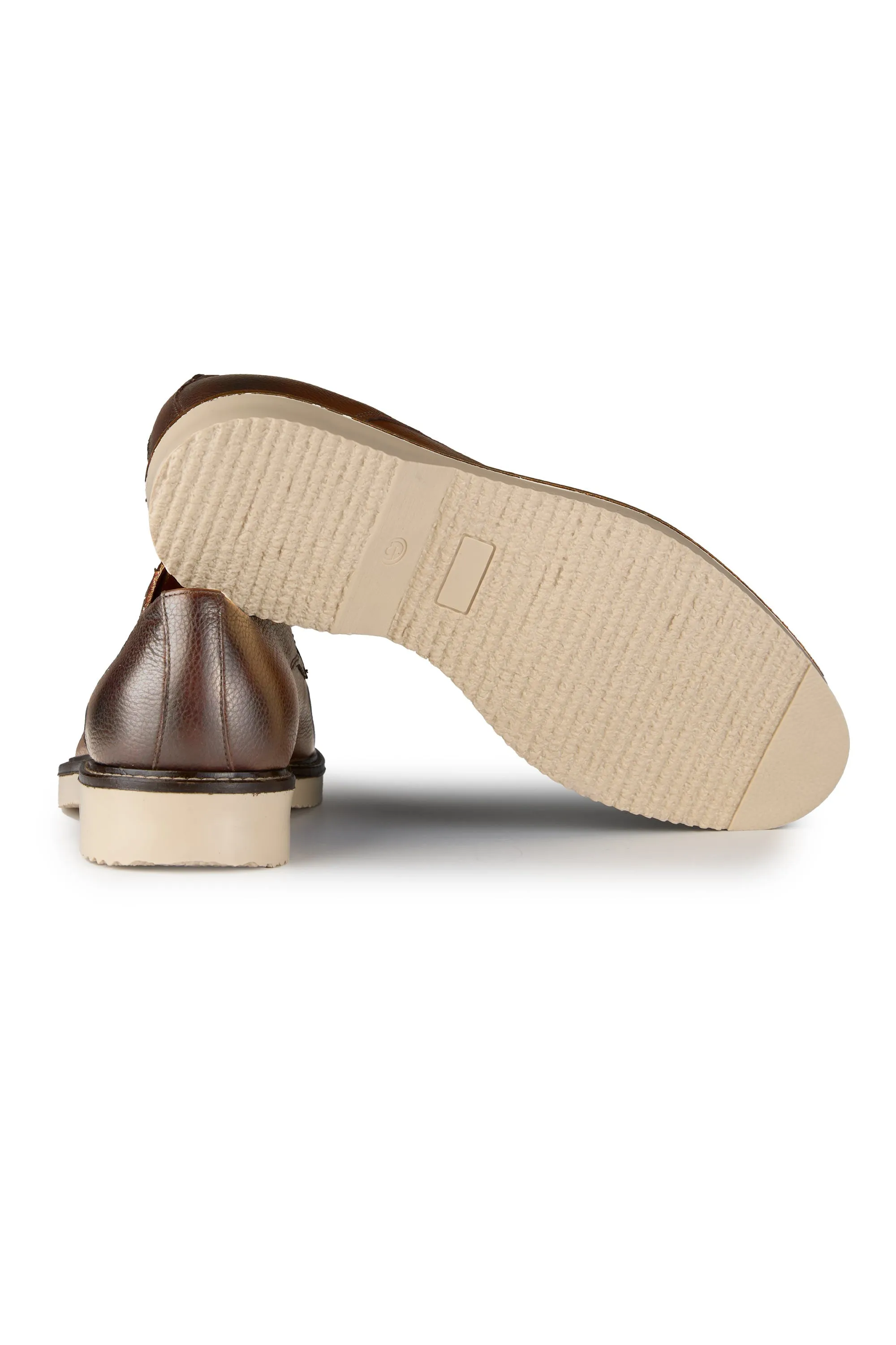 Textured Leather Lace-Up Derby Shoes