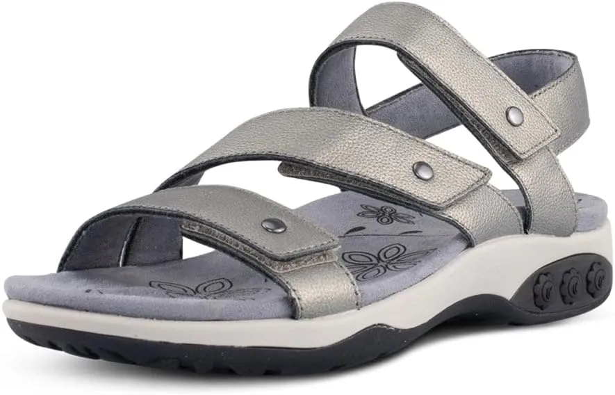 Therafit Haley Fully Adjustable Arch Support Leather Women's Sandal - for Plantar Fasciitis/Foot Pain