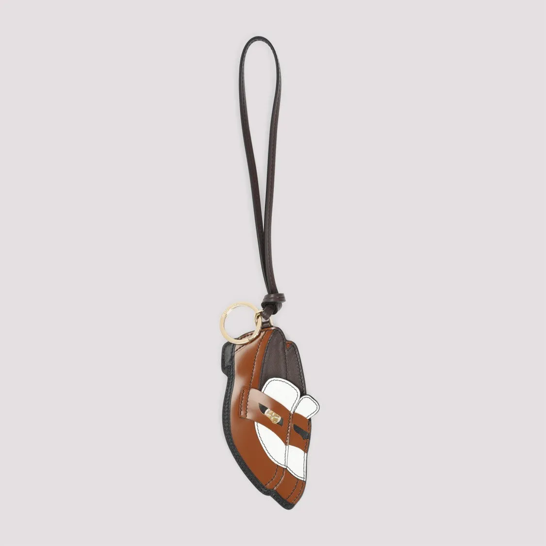 Trick Brown And White Calf Leather Key Ring