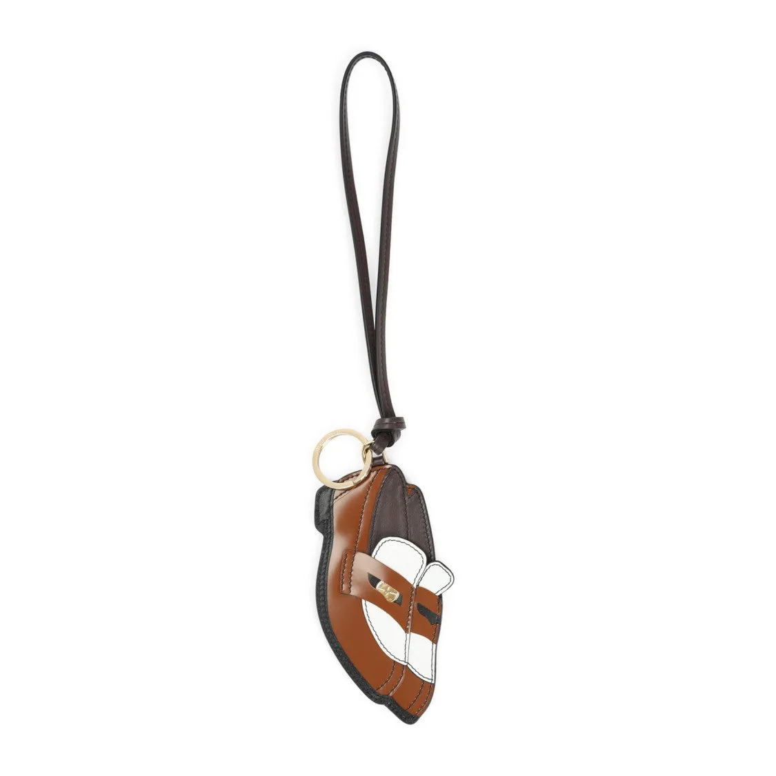 Trick Brown And White Calf Leather Key Ring