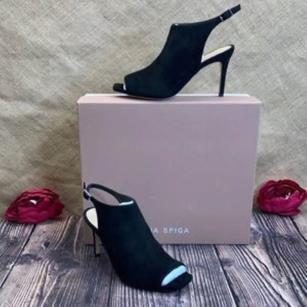 VIA SPIGA Black Suede Terese Sandal 5M
