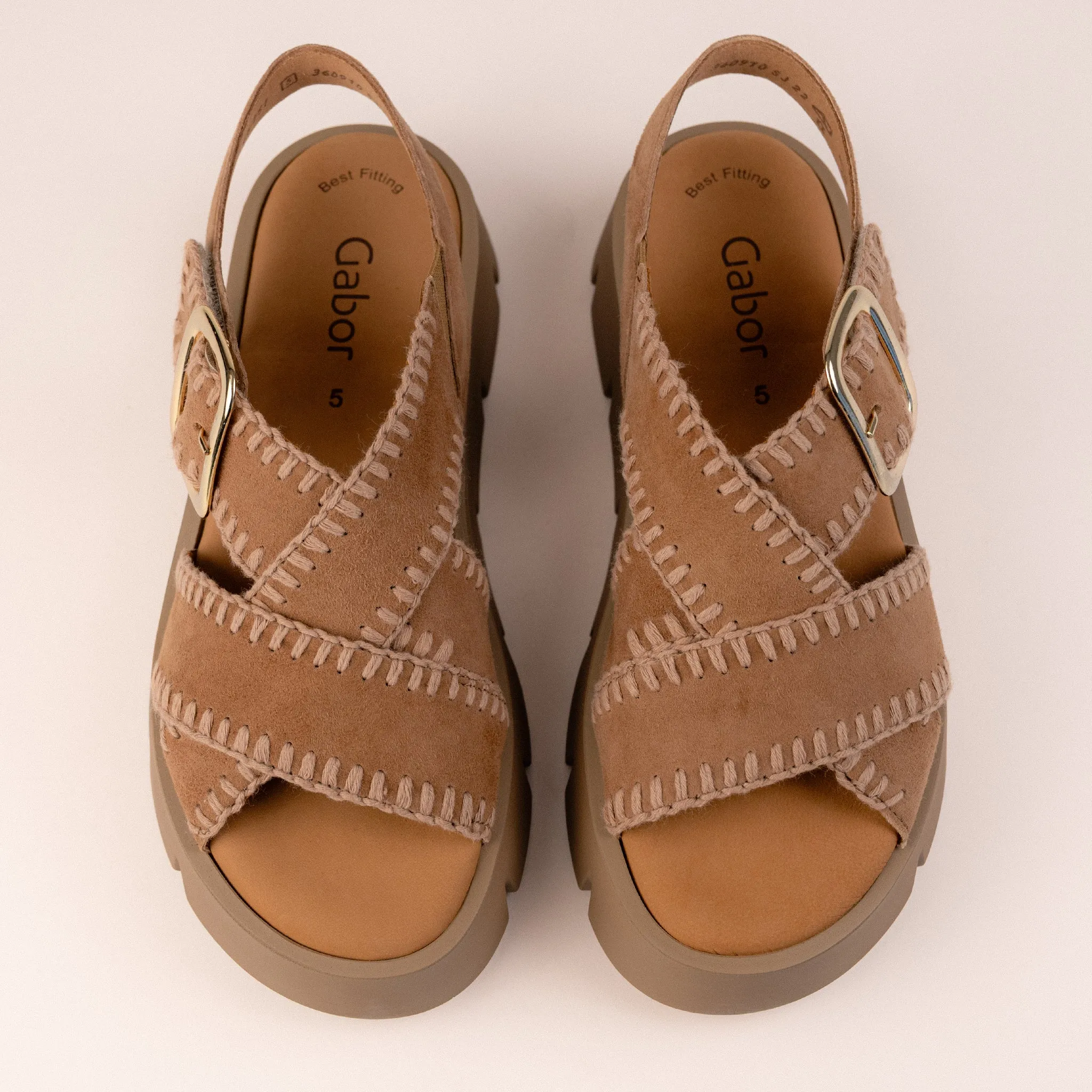 WHIPSTITCH PLATFORM - TAN - LEATHER