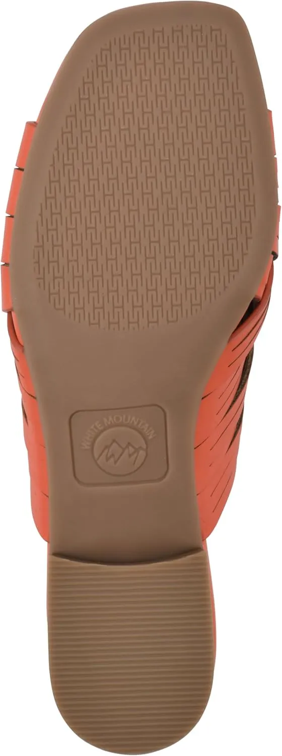 WHITE MOUNTAIN Women's Alluvia Low Block Heel Woven Sandal