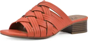WHITE MOUNTAIN Women's Alluvia Low Block Heel Woven Sandal
