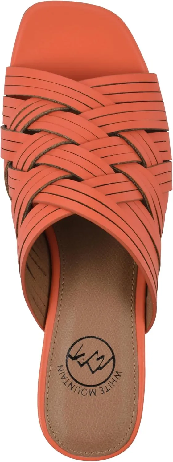 WHITE MOUNTAIN Women's Alluvia Low Block Heel Woven Sandal