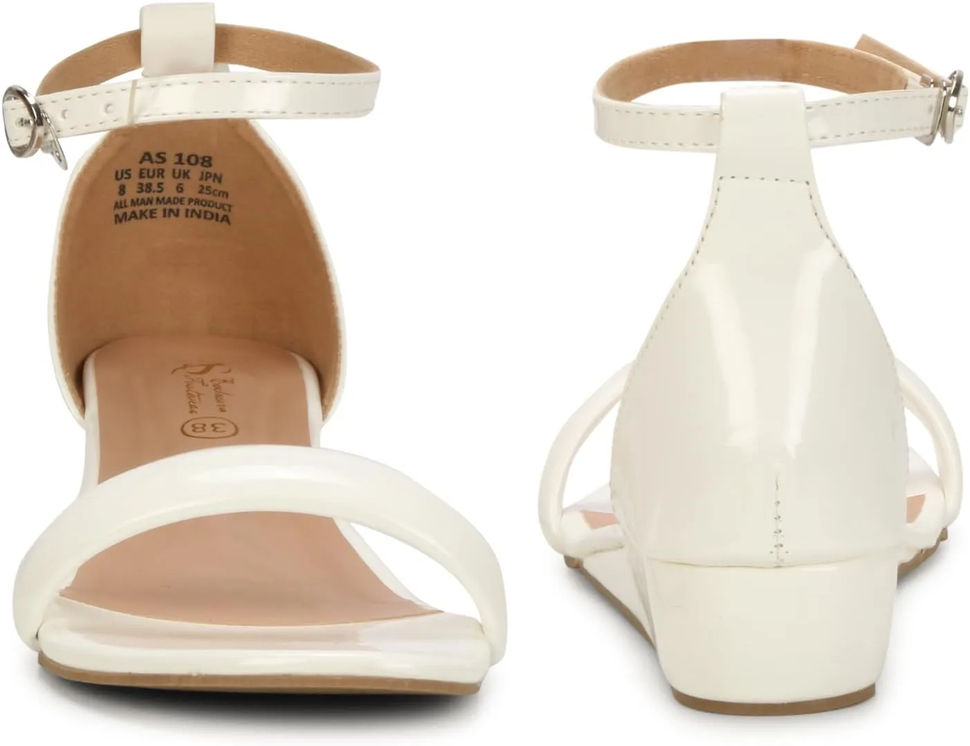 Women's Ankle Strap Low Wedge Heel Sandals | Open Toe Cushion Comfort Dress Sandals for Casual & Party Wear