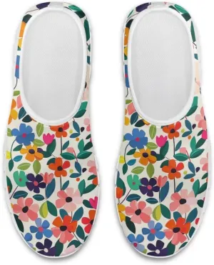 Women's Floral Print Sneaker Casual Low-Top Comfortable Outdoor Shoes Breathable Slip On Anti-Skid Tennis Sneaker for Ladies US 5.5-11.5