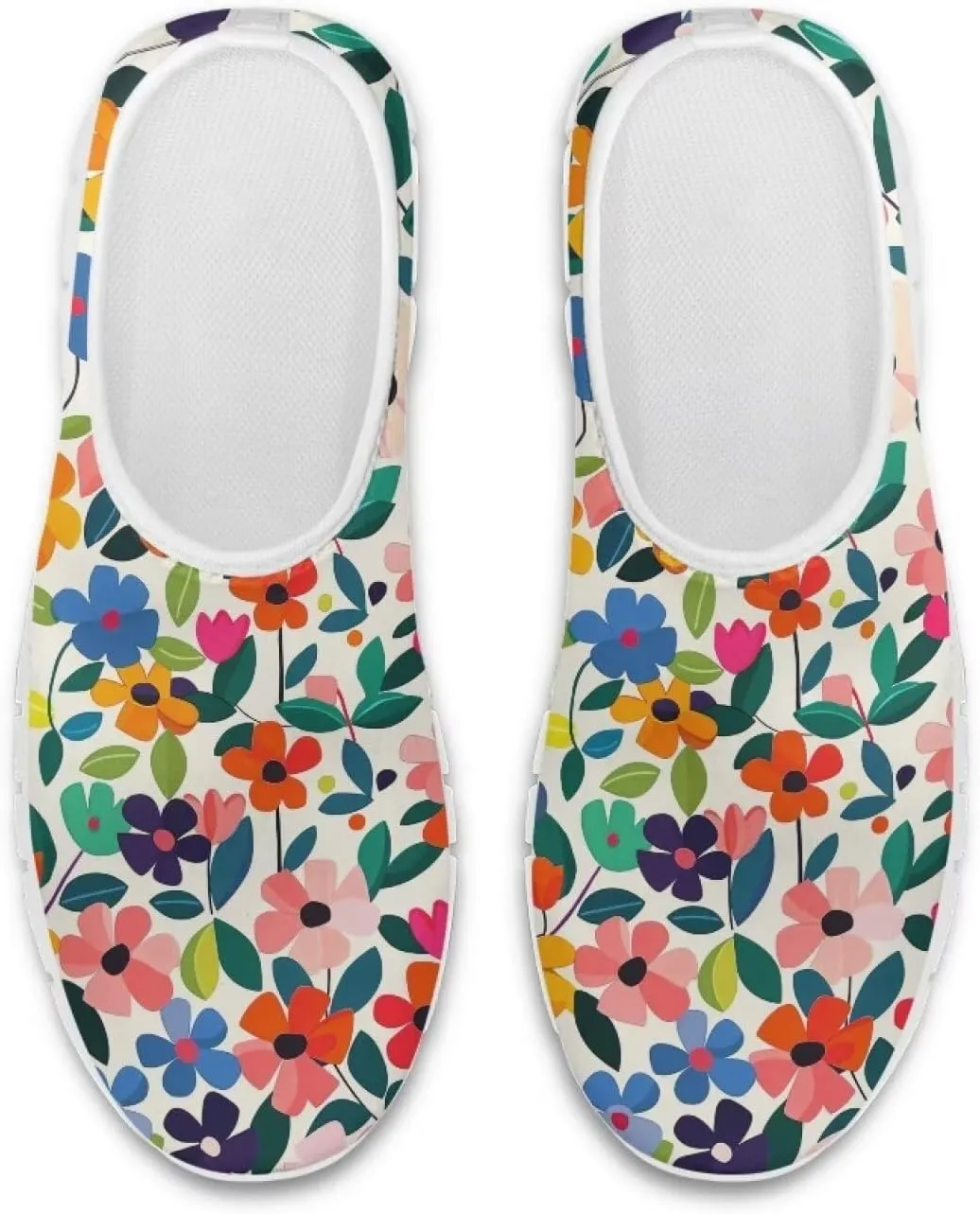 Women's Floral Print Sneaker Casual Low-Top Comfortable Outdoor Shoes Breathable Slip On Anti-Skid Tennis Sneaker for Ladies US 5.5-11.5
