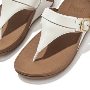 Women's Lulu Toe Post Buckle Sandal In White Leather