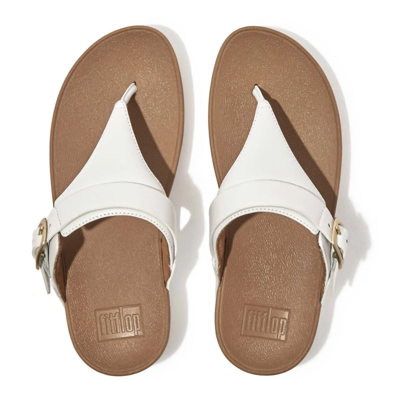 Women's Lulu Toe Post Buckle Sandal In White Leather