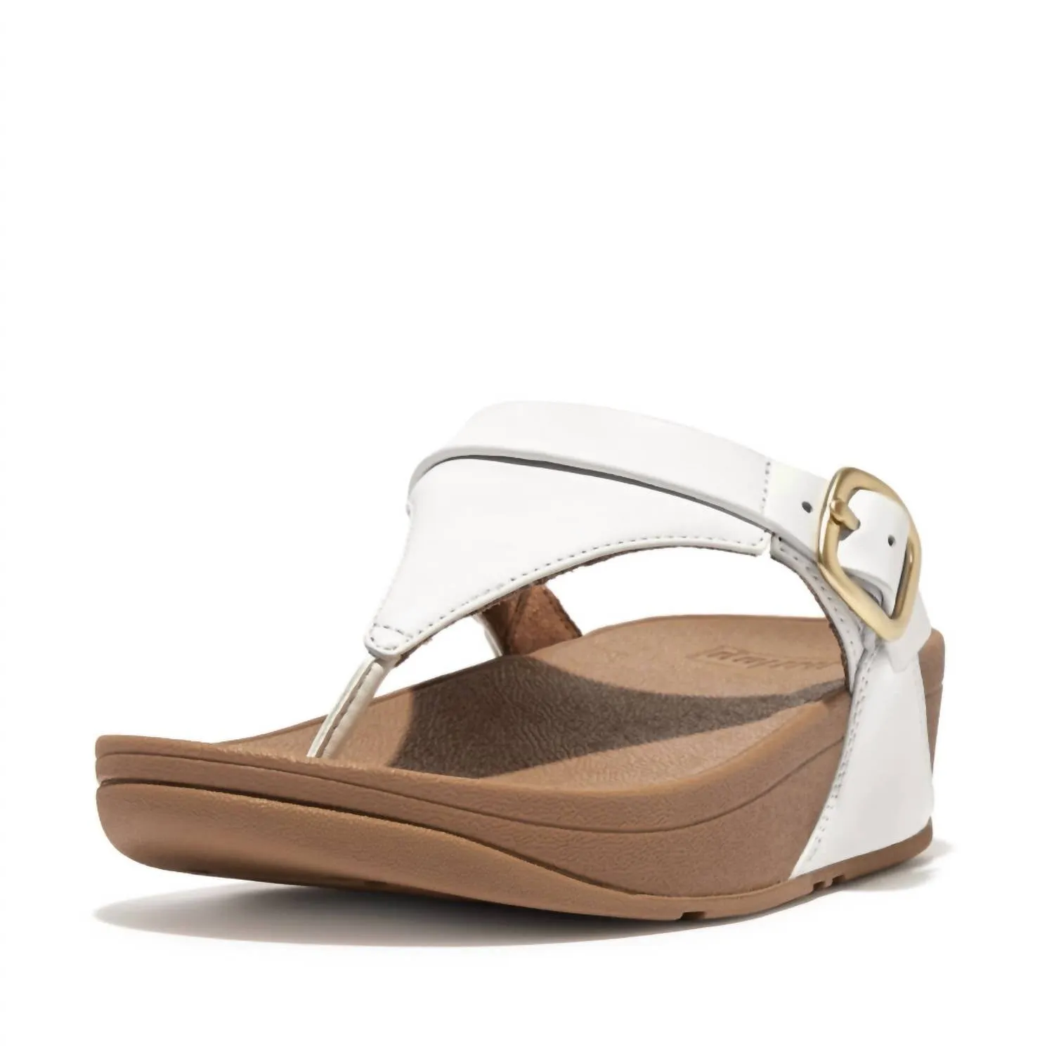 Women's Lulu Toe Post Buckle Sandal In White Leather
