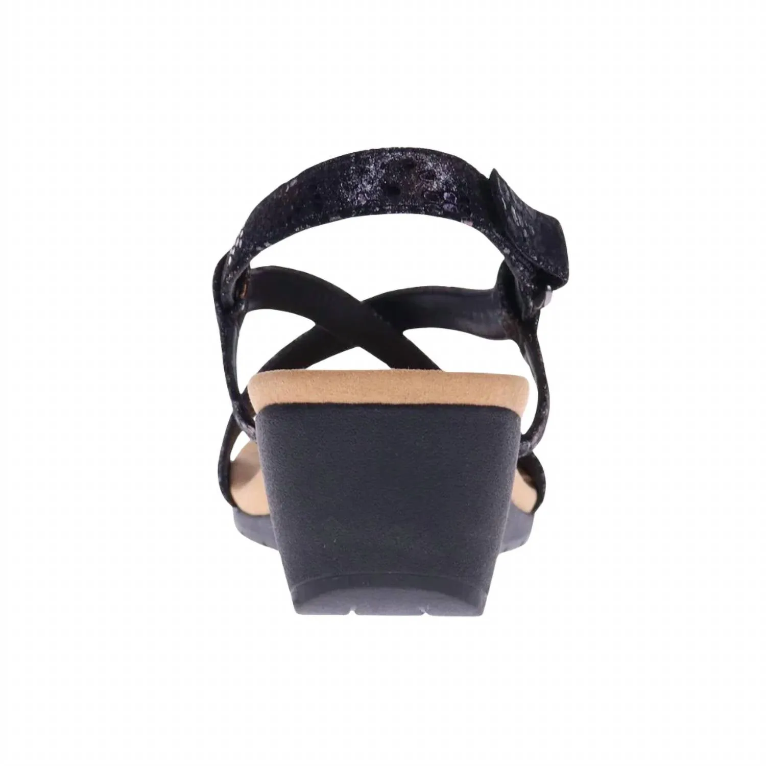 Women's Luxor Wedge Sandal In Black Metallic Python