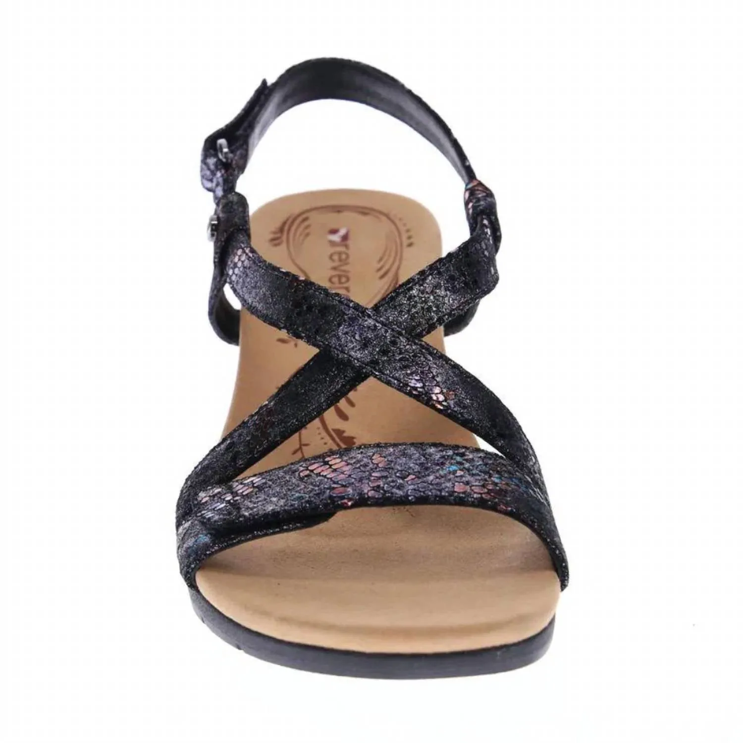 Women's Luxor Wedge Sandal In Black Metallic Python