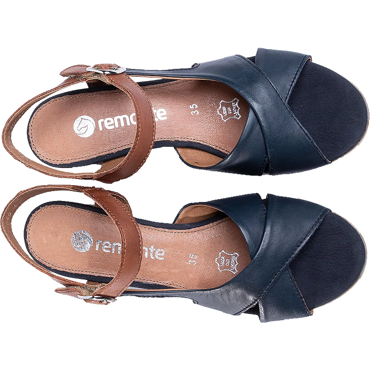 Women's Remonte D2151-14 Maryjane 51 Pazifik/Muskat Leather